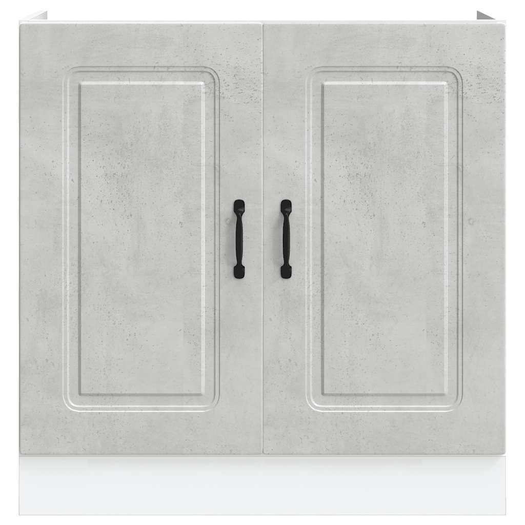 Sink Base Cabinet Kalmar Concrete Grey 80x46x81.5 cm Engineered Wood