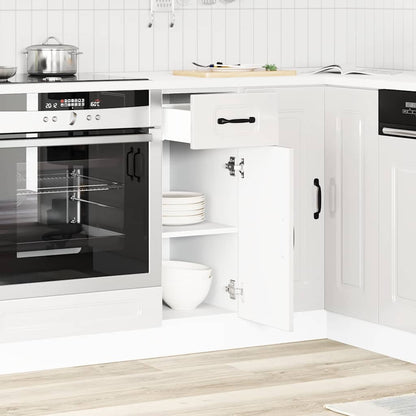 Kitchen Base Cabinet Kalmar High Gloss White Engineered Wood