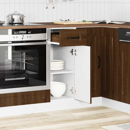 Kitchen Base Cabinet Kalmar Brown Oak Engineered Wood