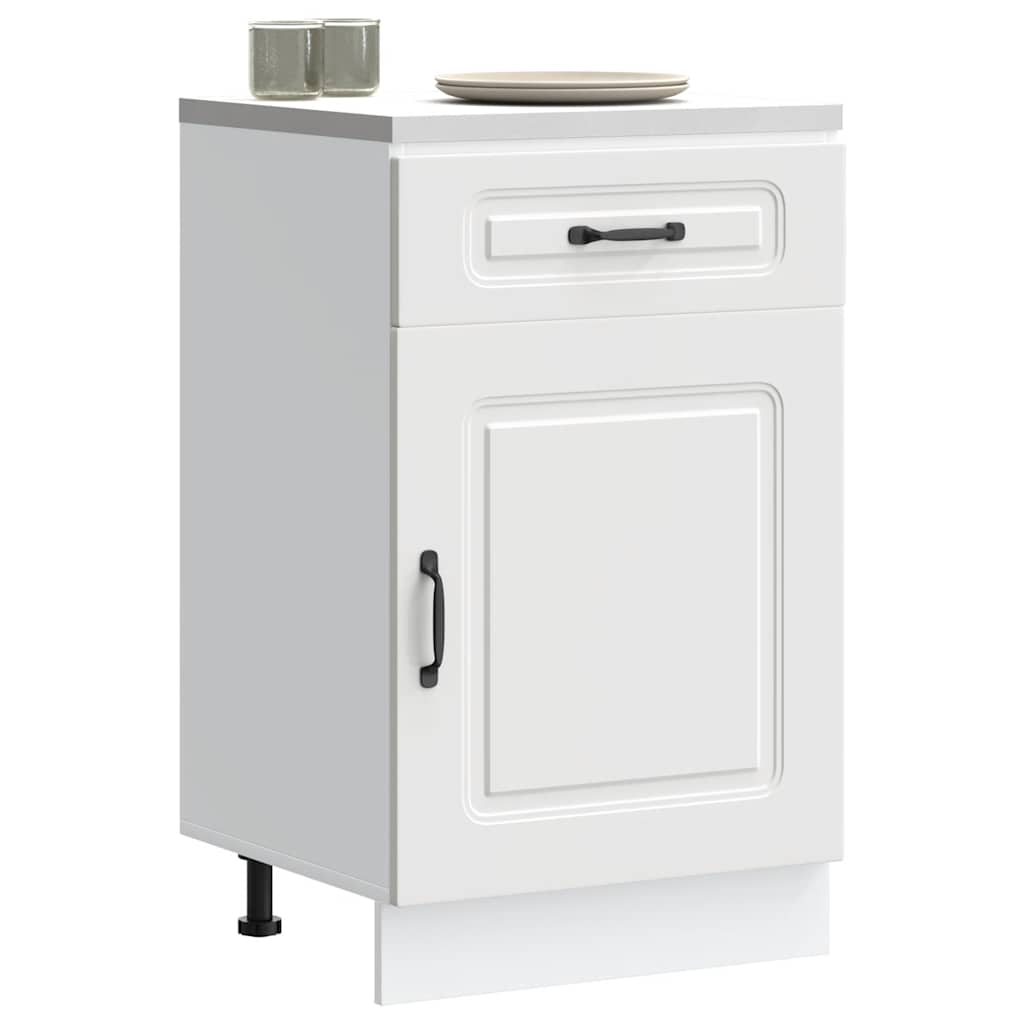 Kitchen Base Cabinet Kalmar White Engineered Wood