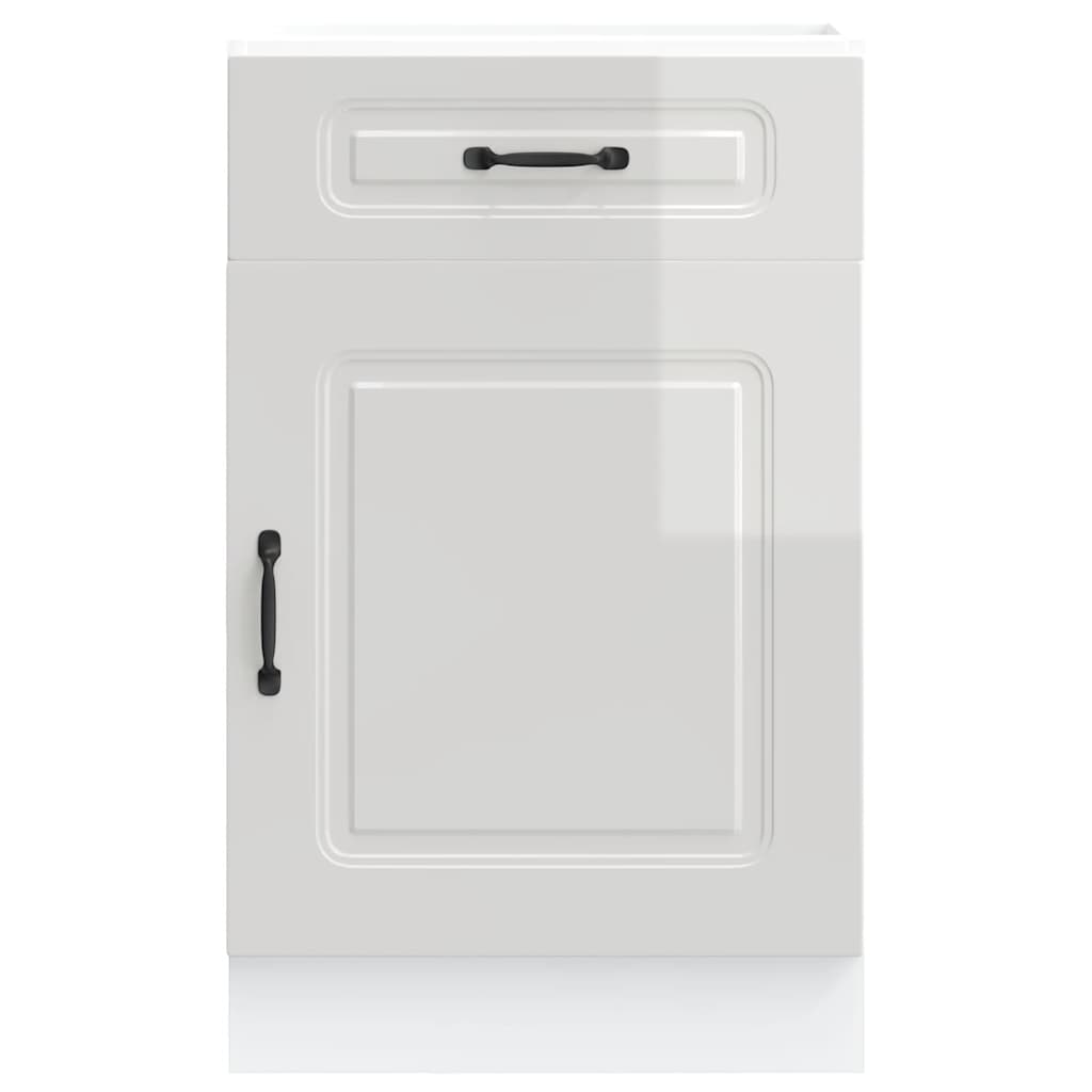 Kitchen Base Cabinet Kalmar High Gloss White Engineered Wood