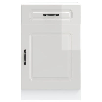 Kitchen Base Cabinet Kalmar High Gloss White Engineered Wood