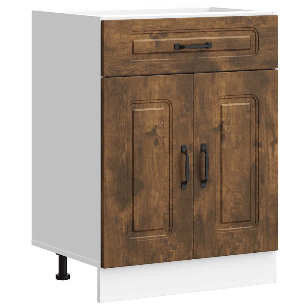 Kitchen Base Cabinet Kalmar Smoked Oak Engineered Wood