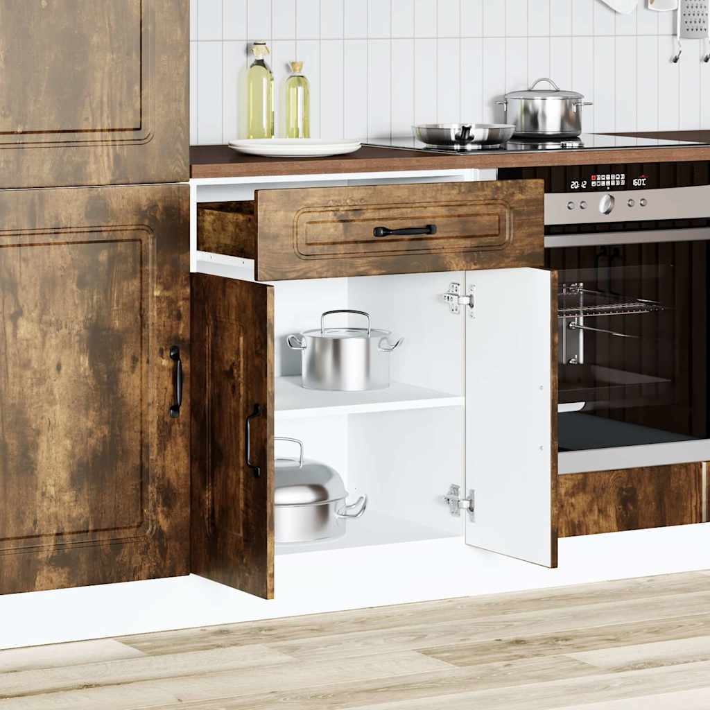 Kitchen Base Cabinet Kalmar Smoked Oak Engineered Wood