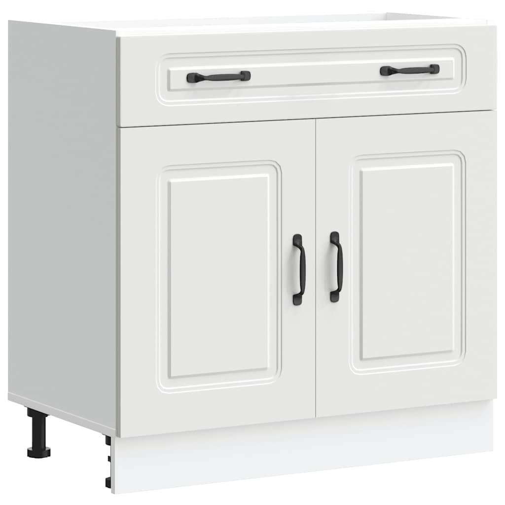 Kitchen Base Cabinet Kalmar White Engineered Wood