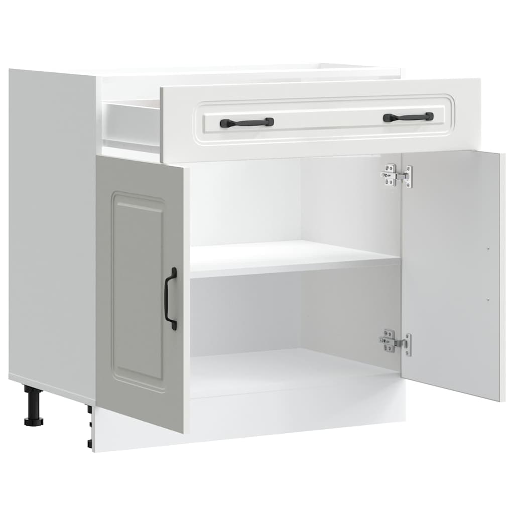 Kitchen Base Cabinet Kalmar White Engineered Wood