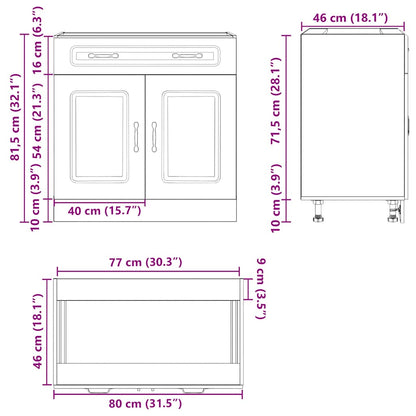 Kitchen Base Cabinet Kalmar White Engineered Wood