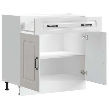 Kitchen Base Cabinet Kalmar High Gloss White Engineered Wood