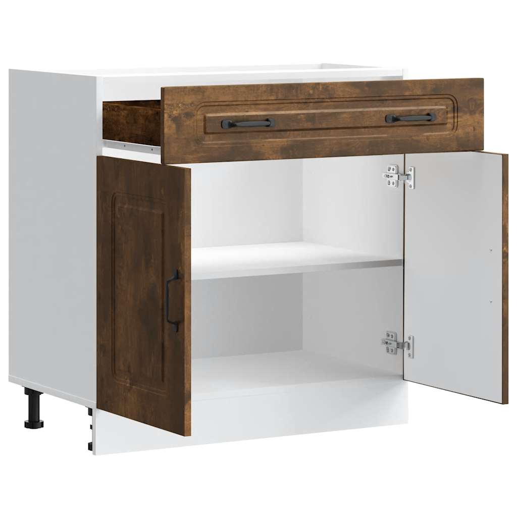 Kitchen Base Cabinet Kalmar Smoked Oak Engineered Wood