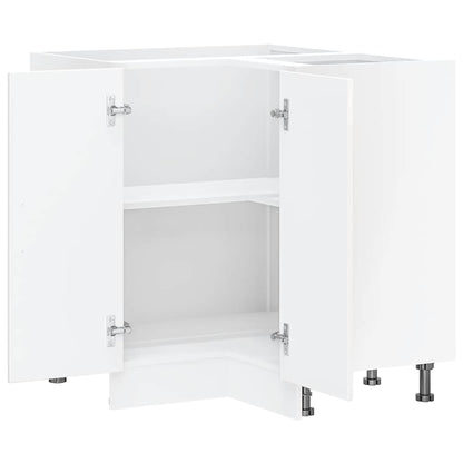 Kitchen Corner Base Cabinet Kalmar High Gloss White Engineered Wood