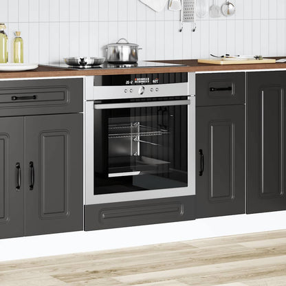 Oven Cabinet Kalmar Black Engineered Wood