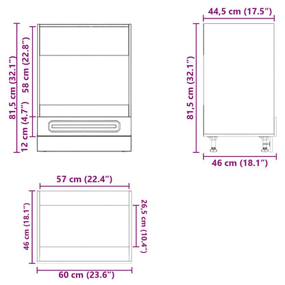 Oven Cabinet Kalmar Black Engineered Wood