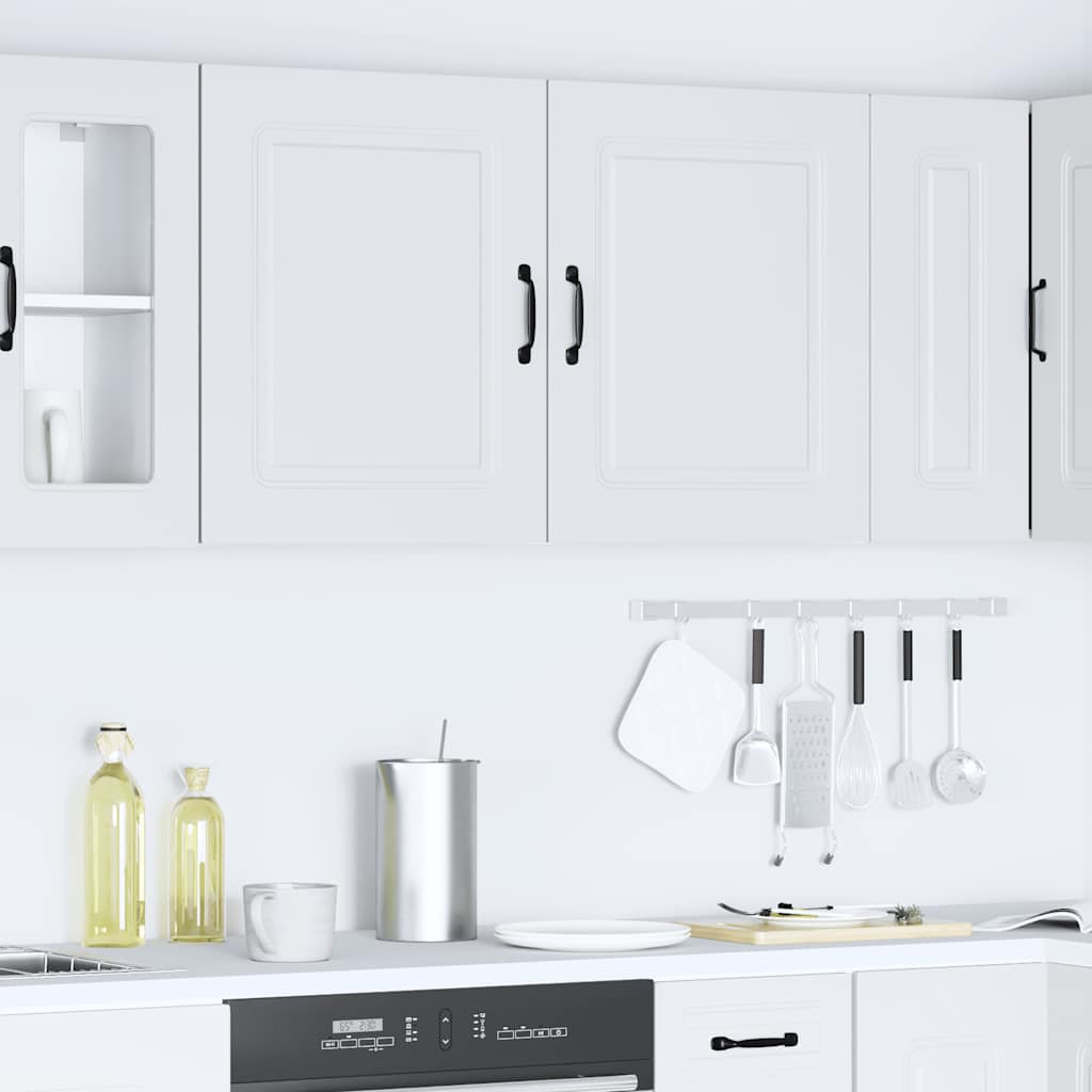 Kitchen Wall Cabinets 2 pcs Kalmar White Engineered Wood