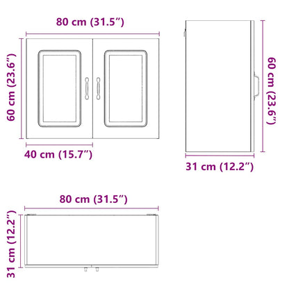 Kitchen Wall Cabinet Kalmar Black Engineered Wood