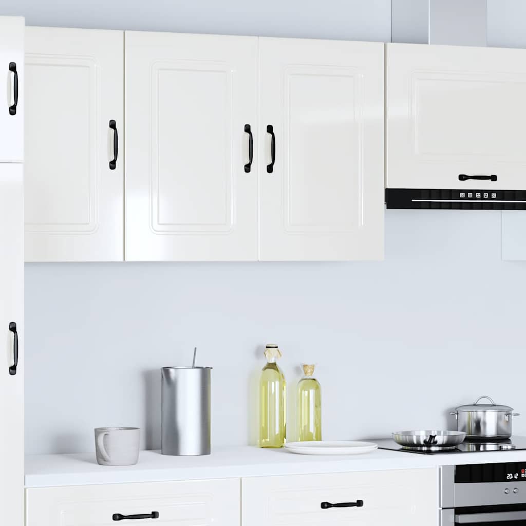 Kitchen Wall Cabinet Kalmar High Gloss White Engineered Wood