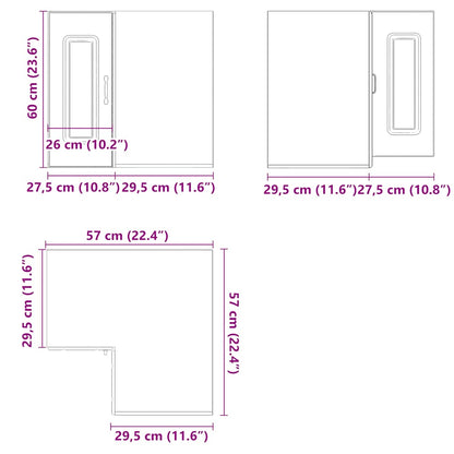 Kitchen Wall Corner Cabinet Kalmar White Engineered Wood