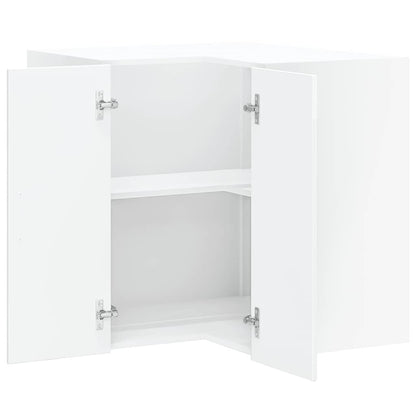 Kitchen Wall Corner Cabinet Kalmar High Gloss White Engineered Wood