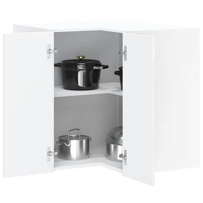 Kitchen Wall Corner Cabinet Kalmar High Gloss White Engineered Wood