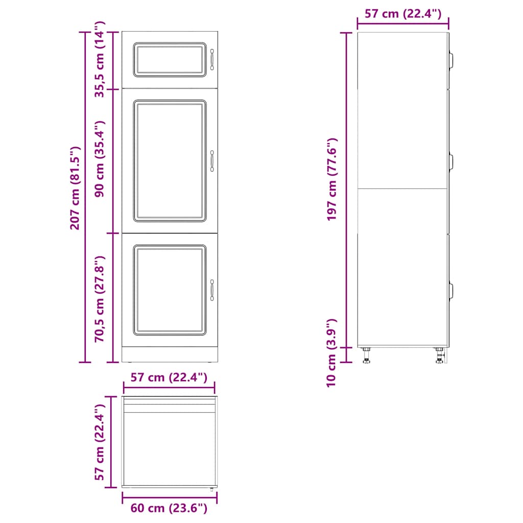 Kitchen Cupboard Kalmar High Gloss White Engineered Wood