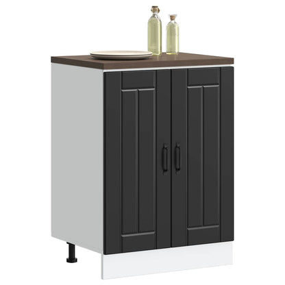 Sink Base Cabinet Lucca Black Engineered Wood