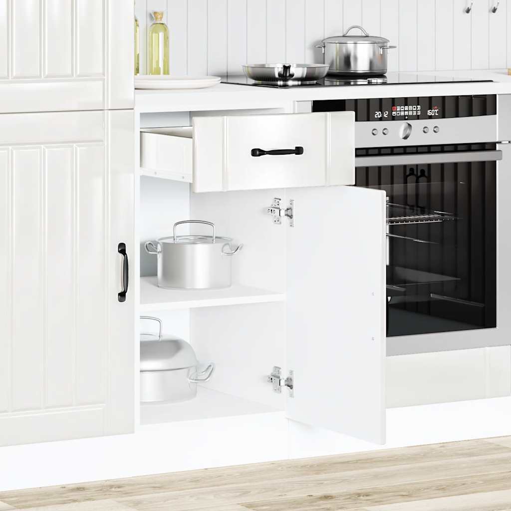 Kitchen Base Cabinet Lucca High Gloss White Engineered Wood