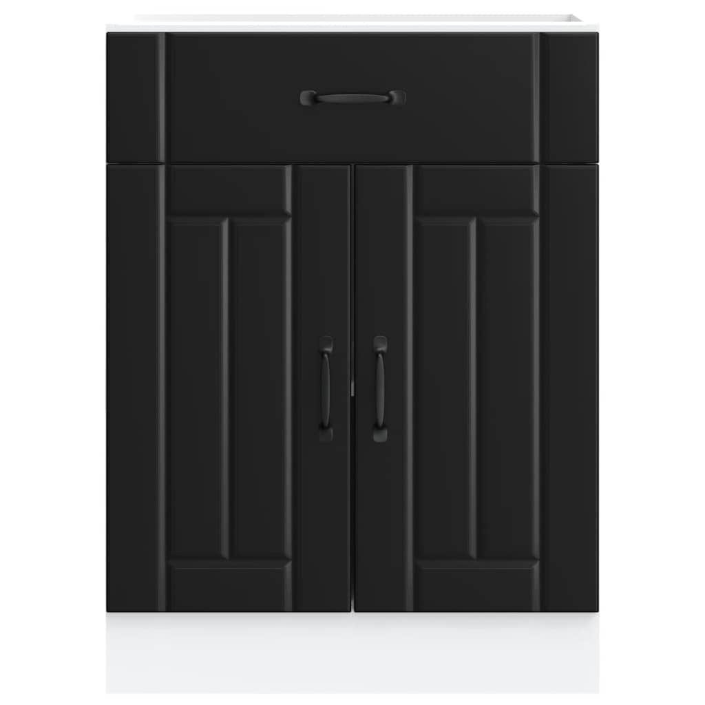 Kitchen Base Cabinet Lucca Black Engineered Wood