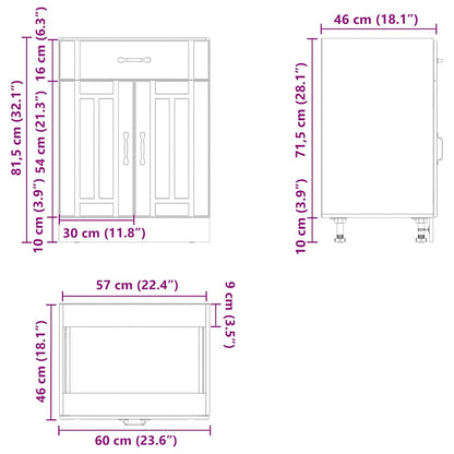 Kitchen Base Cabinet Lucca Old Wood Engineered Wood