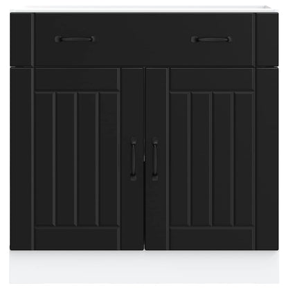 Kitchen Base Cabinet Lucca Black Engineered Wood