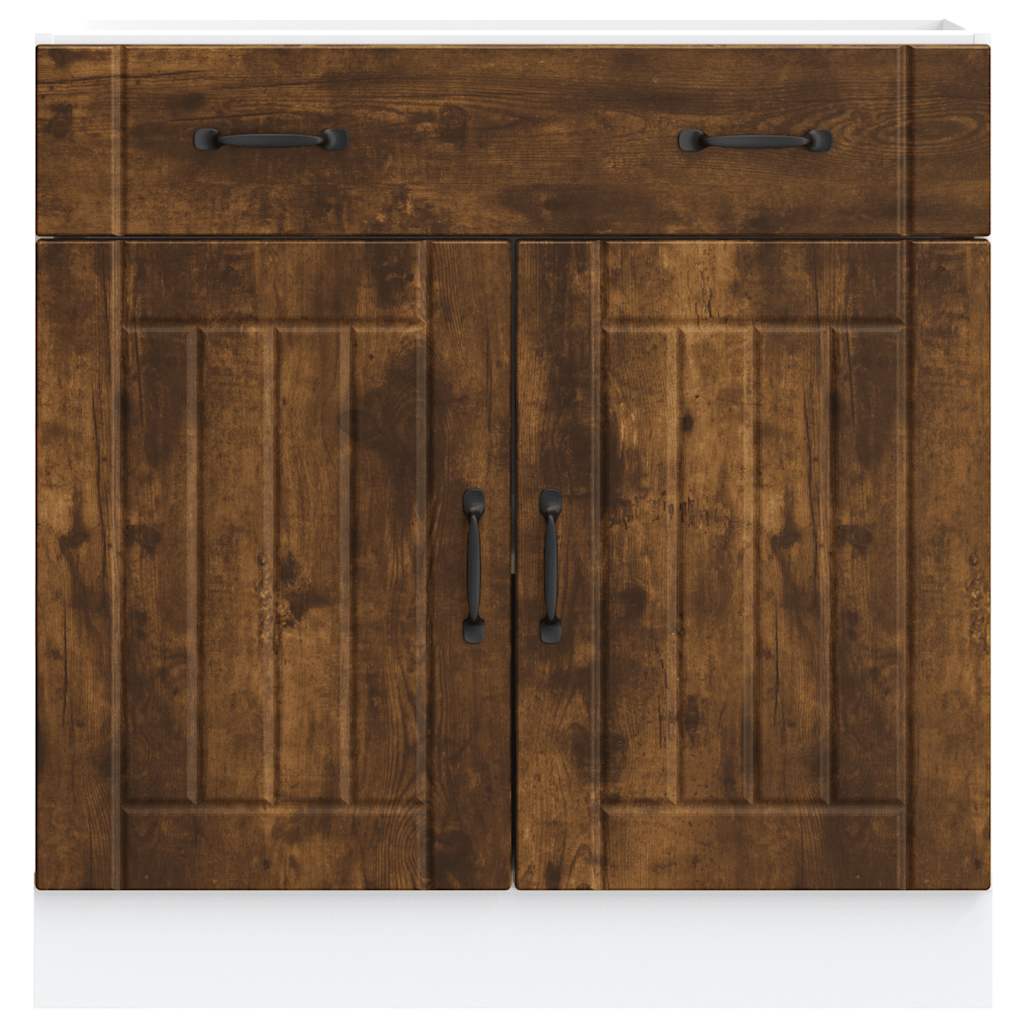 Kitchen Base Cabinet Lucca Smoked Oak Engineered Wood