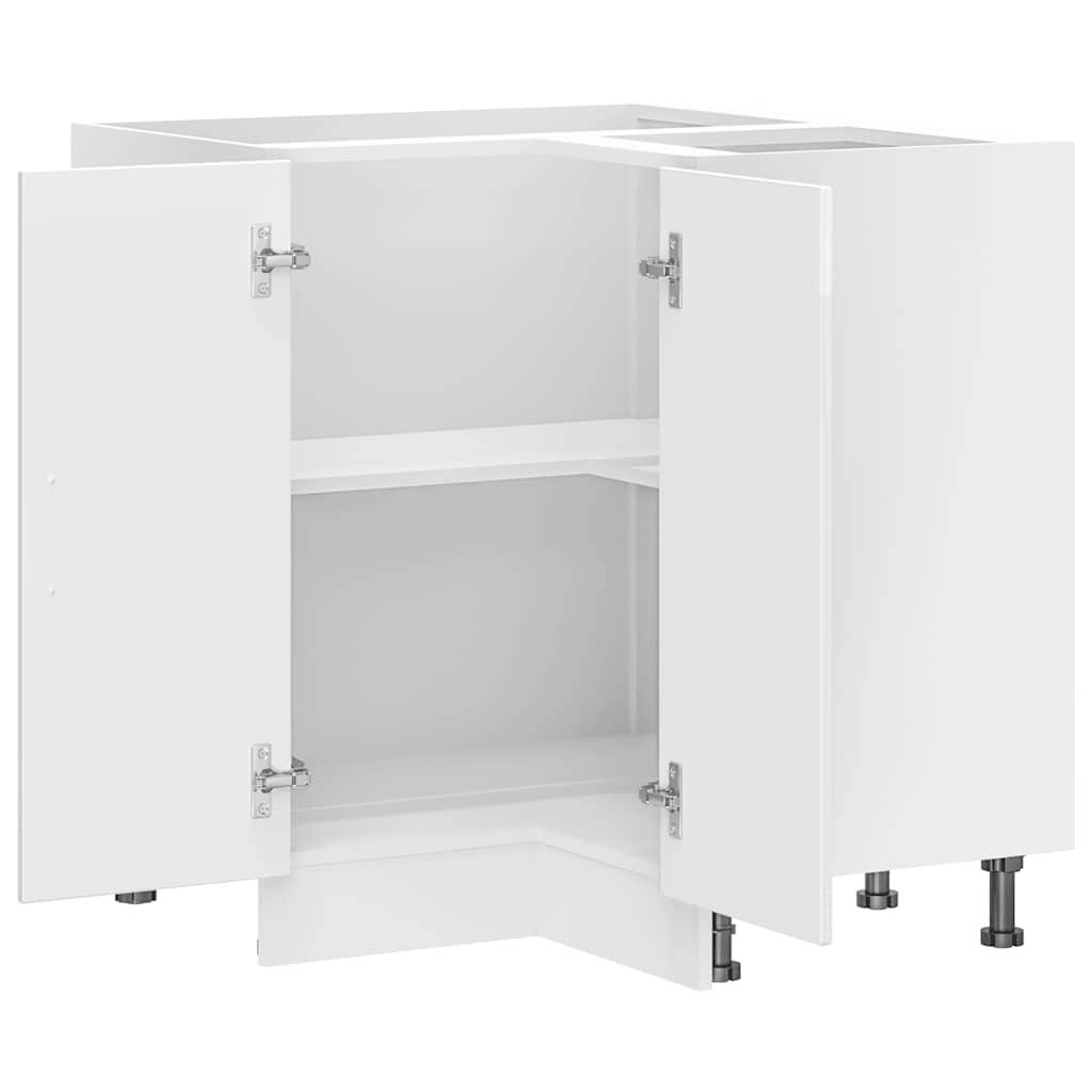 Kitchen Corner Base Cabinet Lucca High Gloss White Engineered Wood