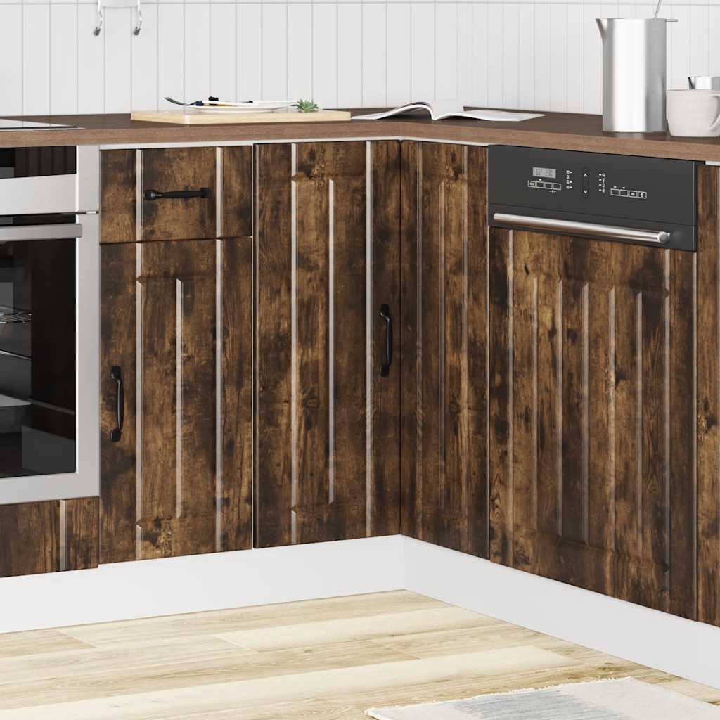 Kitchen Corner Base Cabinet Lucca Smoked Oak Engineered Wood