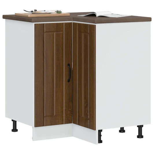 Kitchen Corner Base Cabinet Lucca Brown Oak Engineered Wood