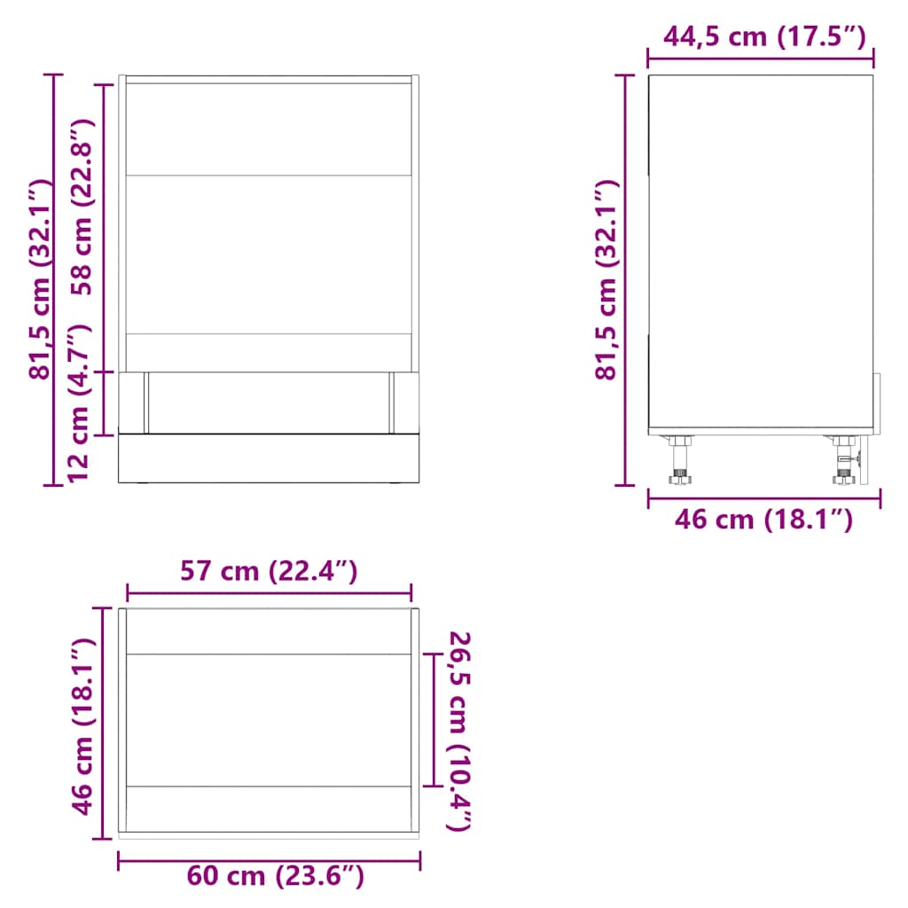 Oven Cabinet Lucca White Engineered Wood