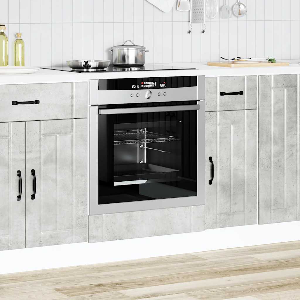 Oven Cabinet Lucca Concrete Grey Engineered Wood