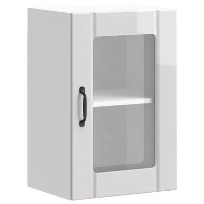 Kitchen Wall Cabinet with Glass Door Lucca High Gloss White