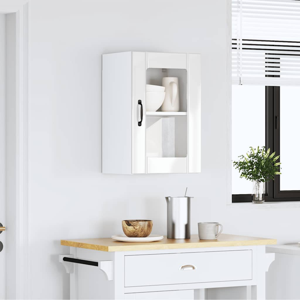 Kitchen Wall Cabinet with Glass Door Lucca High Gloss White