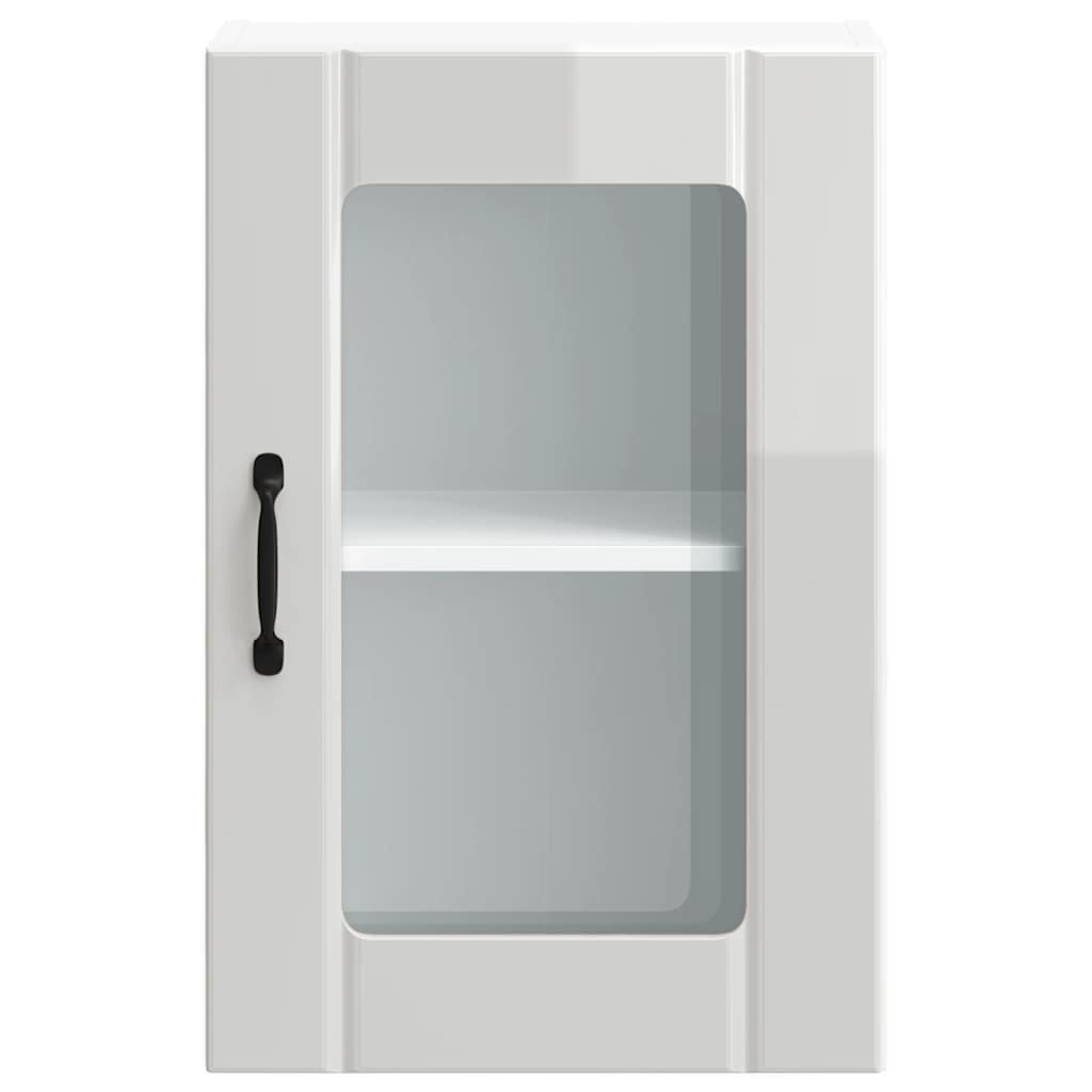 Kitchen Wall Cabinet with Glass Door Lucca High Gloss White