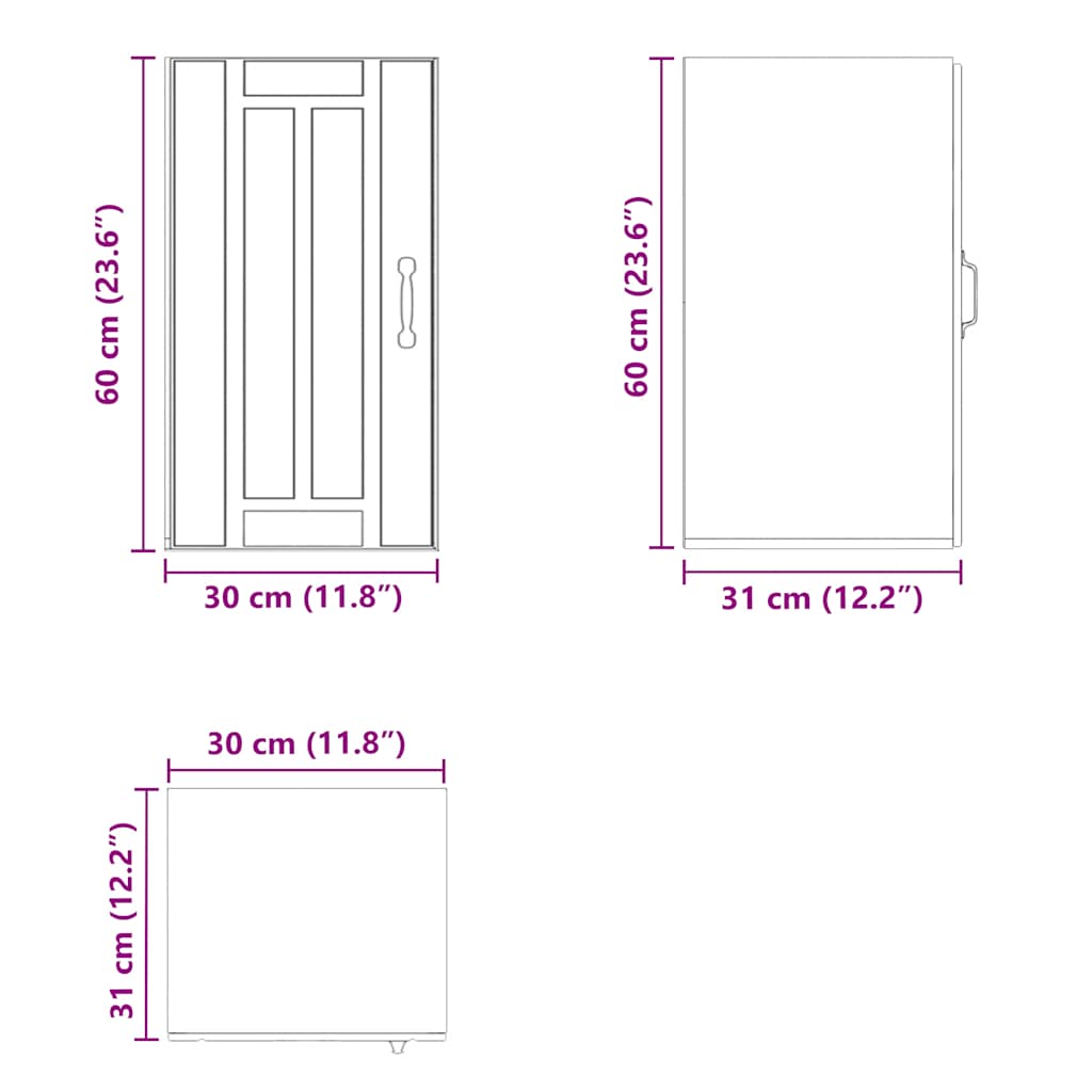 Kitchen Wall Cabinet Lucca High Gloss White Engineered Wood