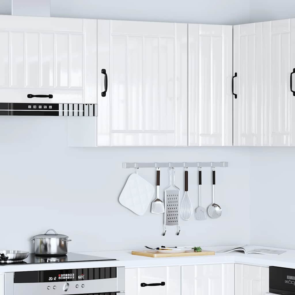 Kitchen Wall Cabinet Lucca High Gloss White Engineered Wood