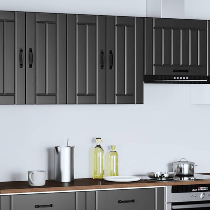 Kitchen Wall Cabinet Lucca Black Engineered Wood