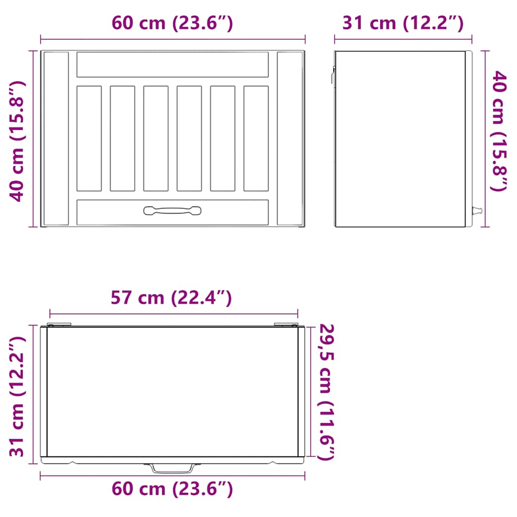 Kitchen Wall Cabinet Lucca Brown Oak Engineered Wood