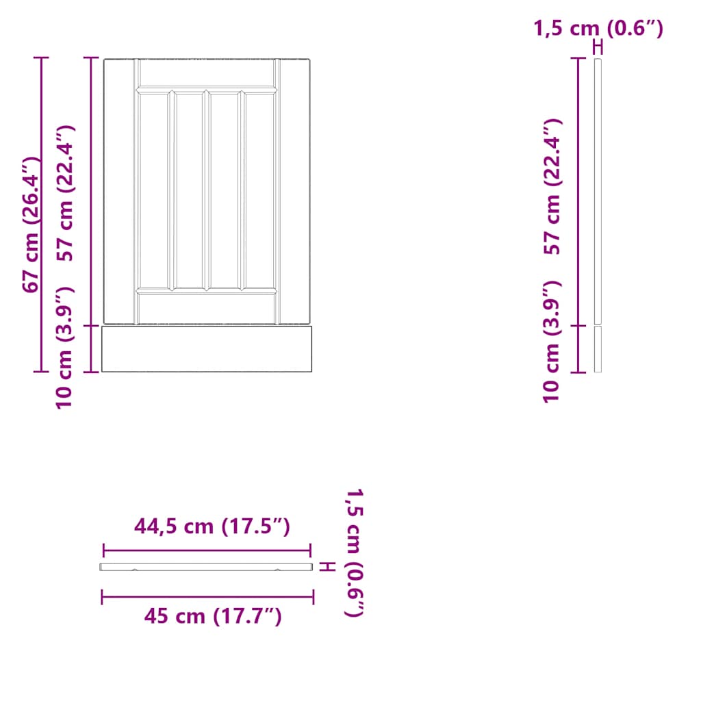 Dishwasher Panel Lucca White Engineered Wood