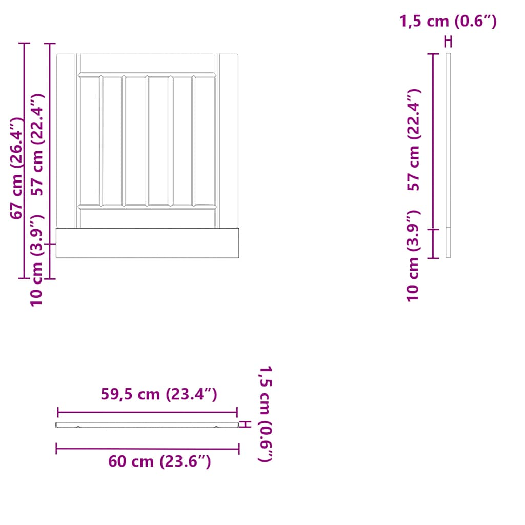 Dishwasher Panel Lucca Black Engineered Wood