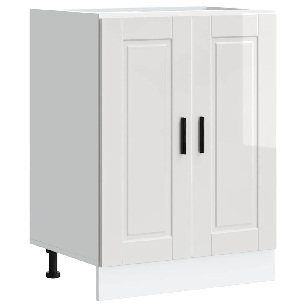 Kitchen Base Cabinet Porto High Gloss White Engineered Wood