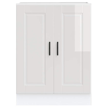 Kitchen Base Cabinet Porto High Gloss White Engineered Wood