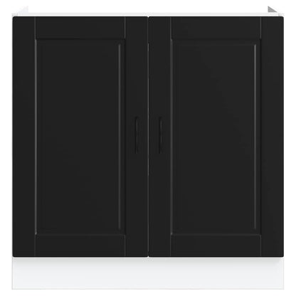 Sink Base Cabinet "Porto" Black 80x46x81.5 cm Engineered Wood