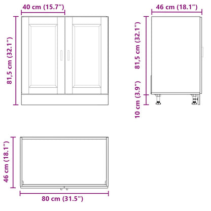 Sink Base Cabinet "Porto" Smoked Oak 80x46x81.5 cm Engineered Wood