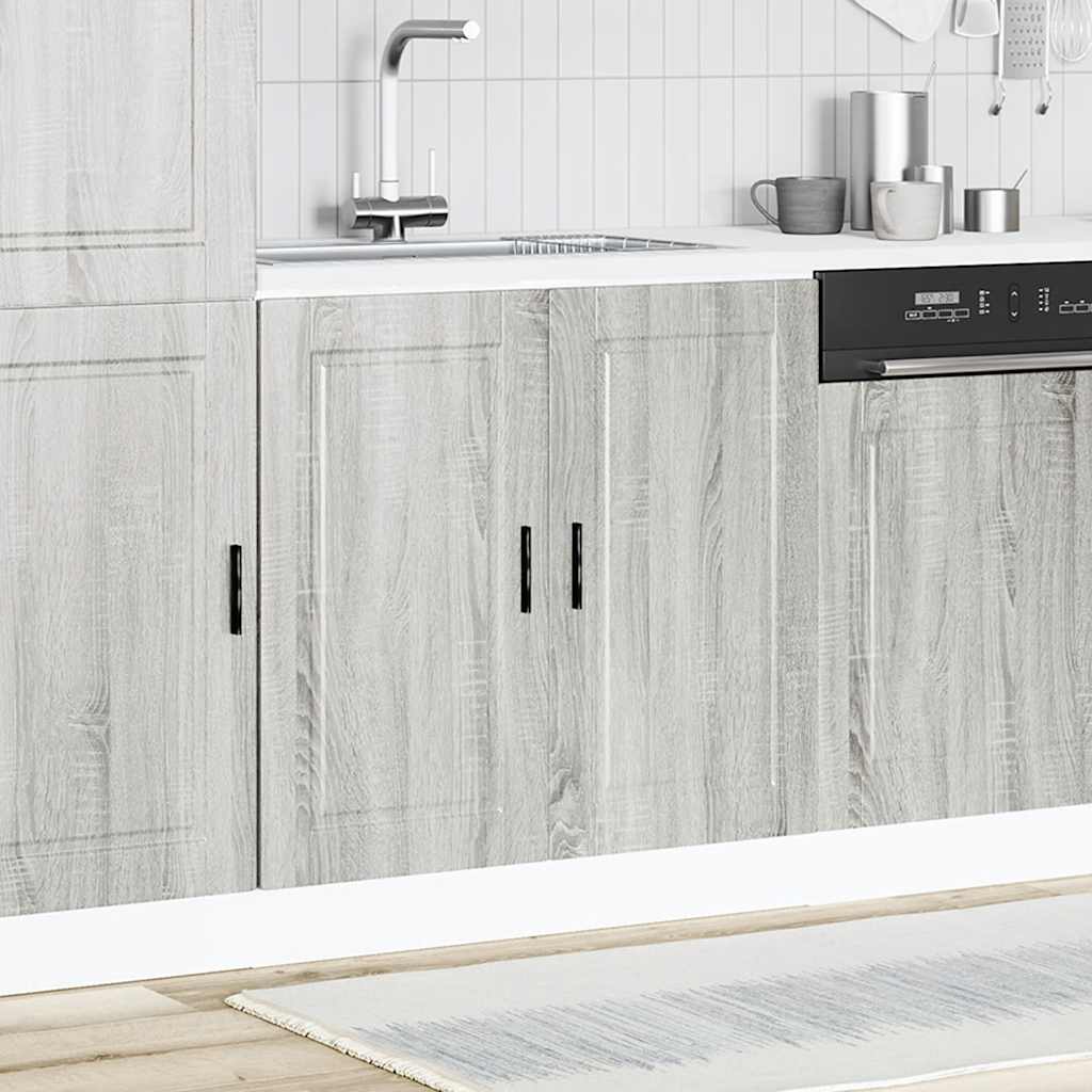 Sink Base Cabinet "Porto" Grey Sonoma 80x46x81.5 cm Engineered Wood