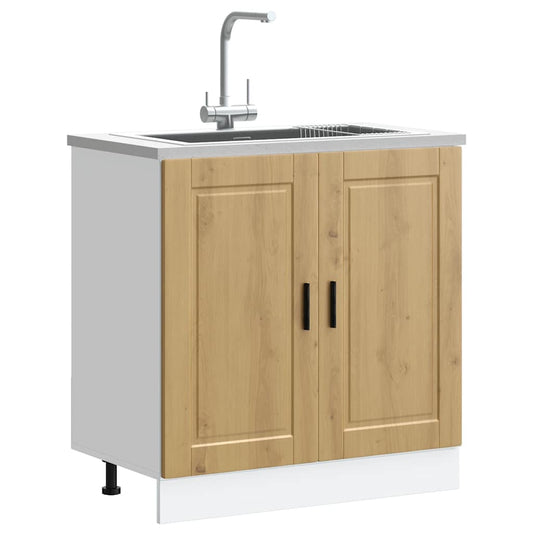 Sink Base Cabinet "Porto" Artisan Oak 80x46x81.5 cm Engineered Wood