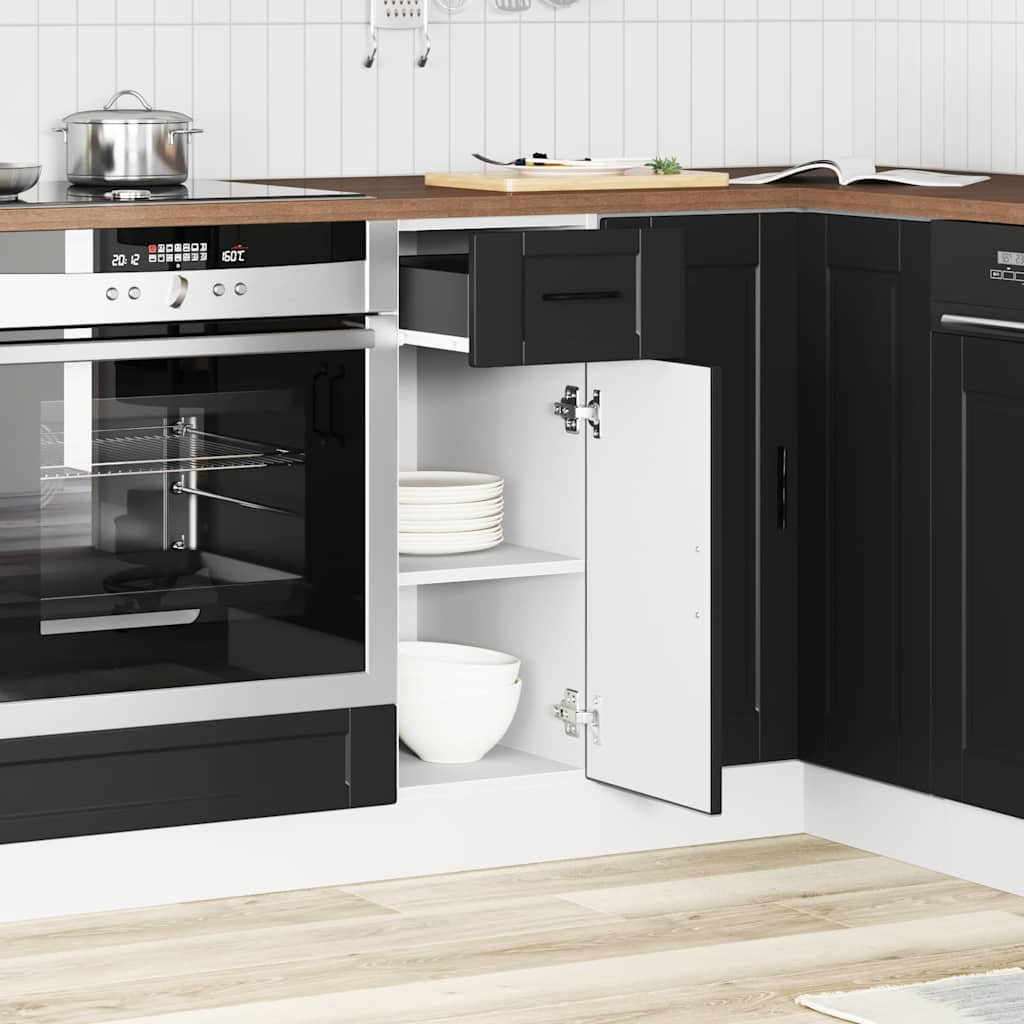 Kitchen Base Cabinet Porto Black Engineered Wood